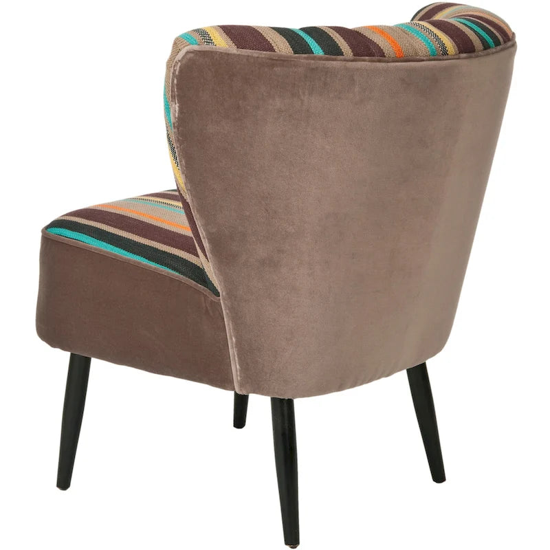 Fauteuil d'appoint rayé arc-en-ciel du milieu du siècle - 24W x 28D x 30H