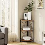 Étagère d'angle avec cadre en métal - 11,8P x 11,8L x 26,9H