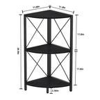 Étagère d'angle avec cadre en métal - 11,8P x 11,8L x 26,9H