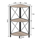 Étagère d'angle avec cadre en métal - 11,8P x 11,8L x 26,9H
