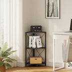 Étagère d'angle avec cadre en métal - 11,8P x 11,8L x 26,9H