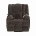 Fauteuil inclinable électrique releveur, chauffant, massant, en velours marron
