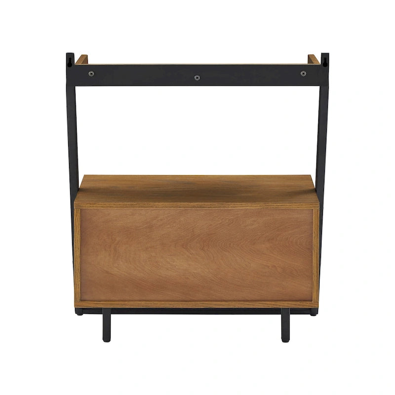 Table de chevet Eldersley bicolore noir et chêne par