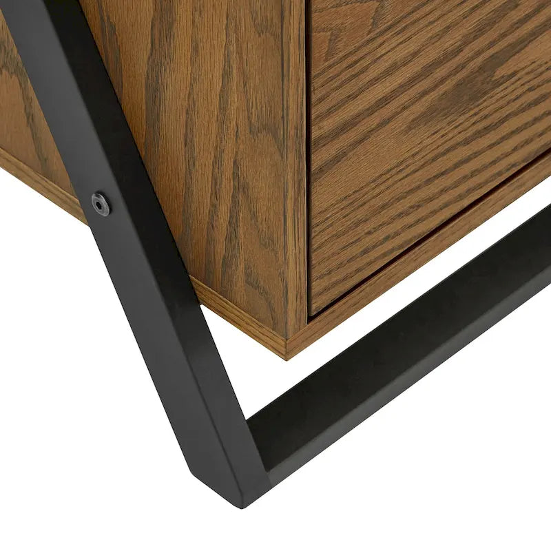 Table de chevet Eldersley bicolore noir et chêne par
