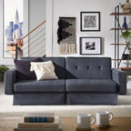 Palatka Full 80 Wide Tufted Fabric Convertible Futon by 