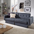 Canapé futon convertible Palatka Full 80 large en tissu capitonné par