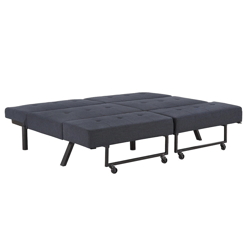 Canapé futon convertible Palatka Full 80 large en tissu capitonné par