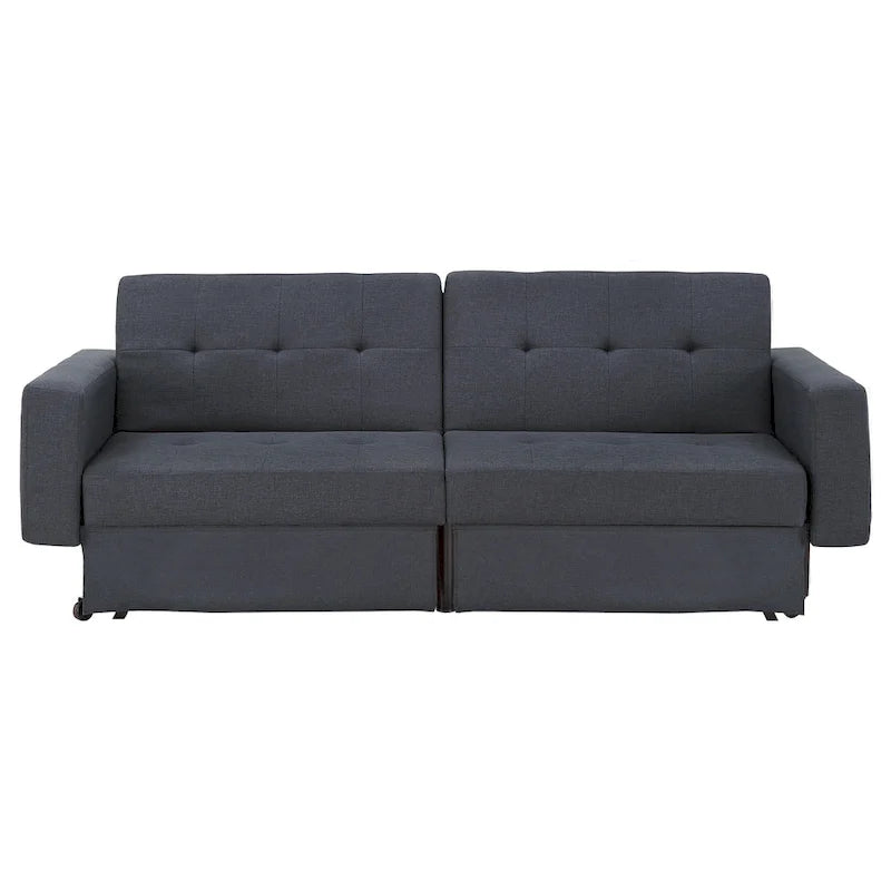 Canapé futon convertible Palatka Full 80 large en tissu capitonné par