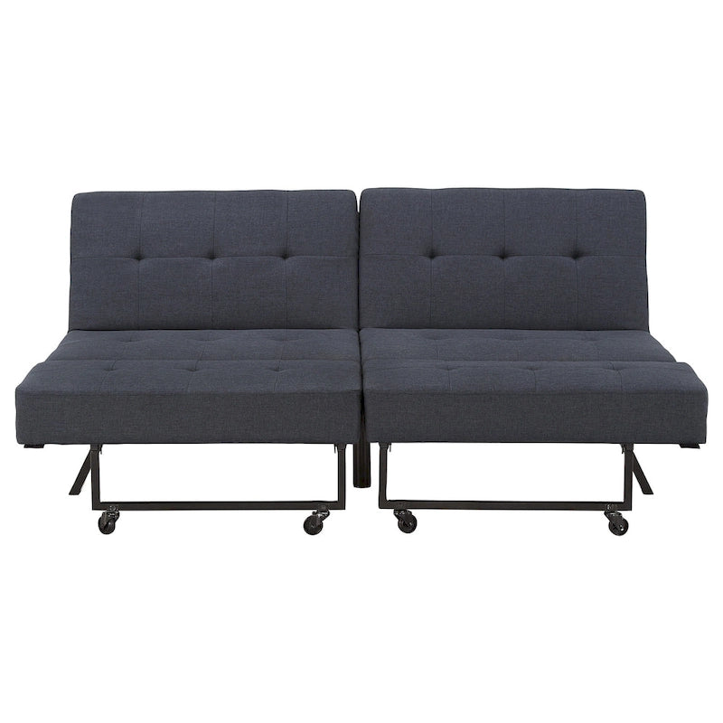 Canapé futon convertible Palatka Full 80 large en tissu capitonné par