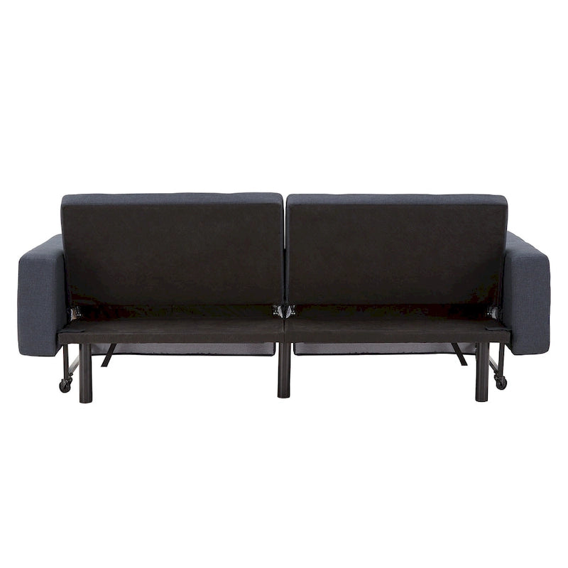 Canapé futon convertible Palatka Full 80 large en tissu capitonné par
