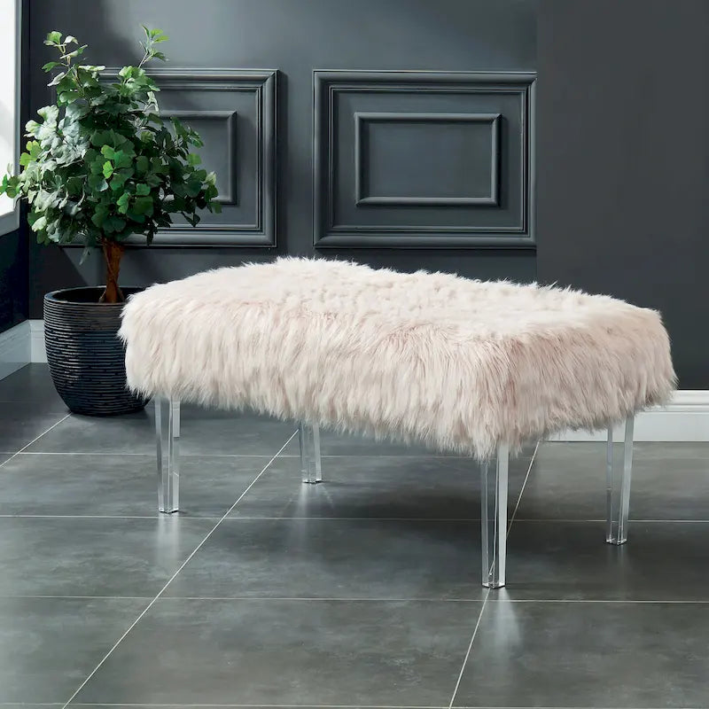 Banc d'entrée en similicuir contemporain Andral par