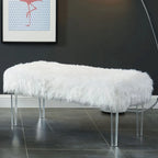 Andral Contemporary Faux Fur Upholstery Entryway Bench by 