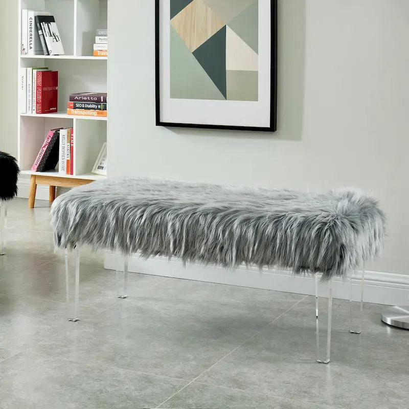 Banc d'entrée en similicuir contemporain Andral par