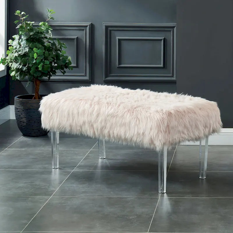 Banc d'entrée en similicuir contemporain Andral par