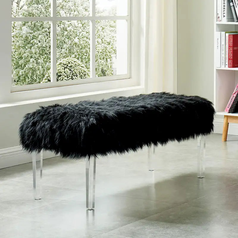 Banc d'entrée en similicuir contemporain Andral par