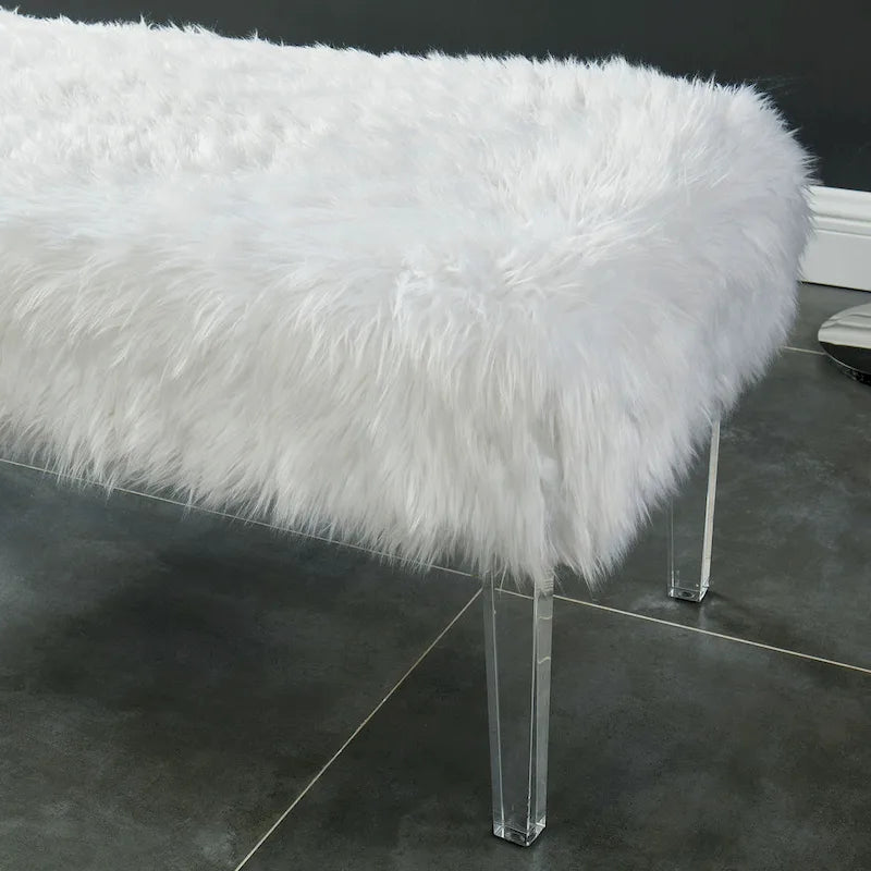 Banc d'entrée en similicuir contemporain Andral par