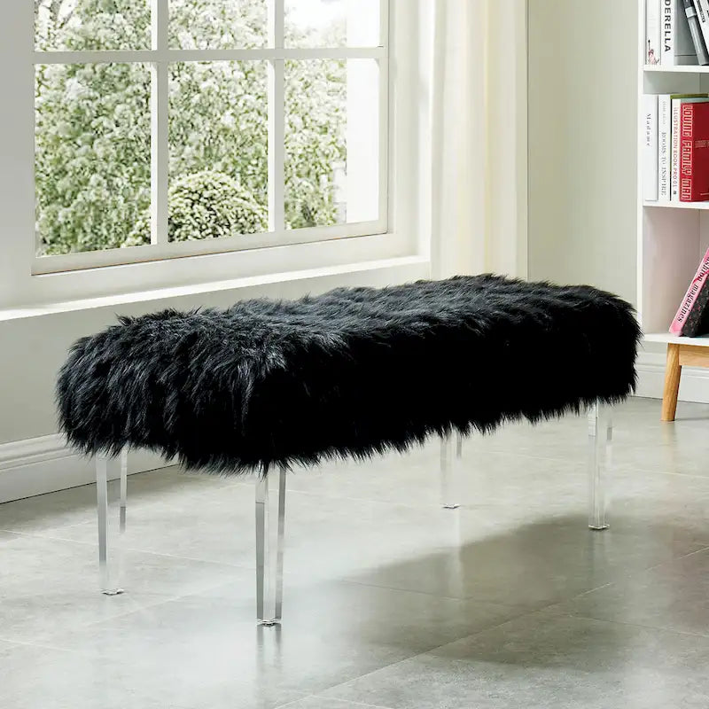 Banc d'entrée en similicuir contemporain Andral par