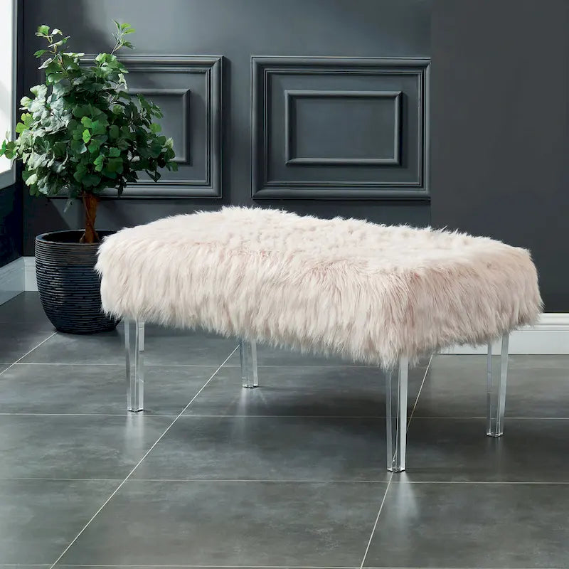 Banc d'entrée en similicuir contemporain Andral par