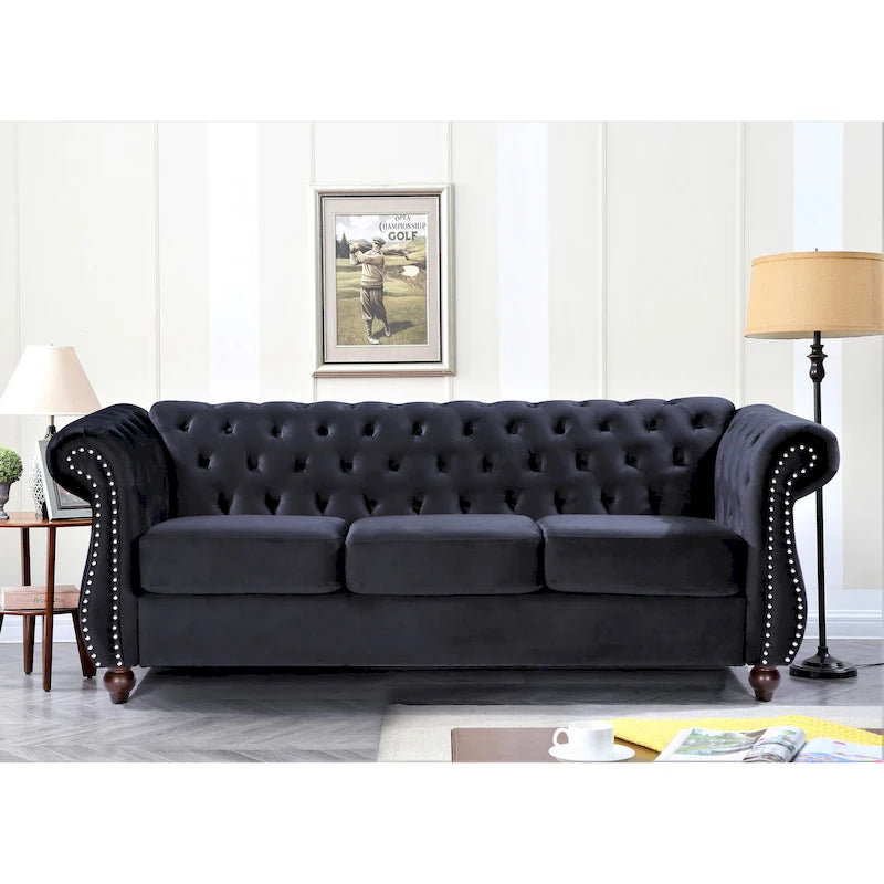 Ensemble 2 pièces Kemos Velvet Chesterfield - Fauteuil et Canapé