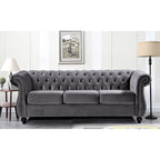 Ensemble 2 pièces Kemos Velvet Chesterfield - Fauteuil et Canapé