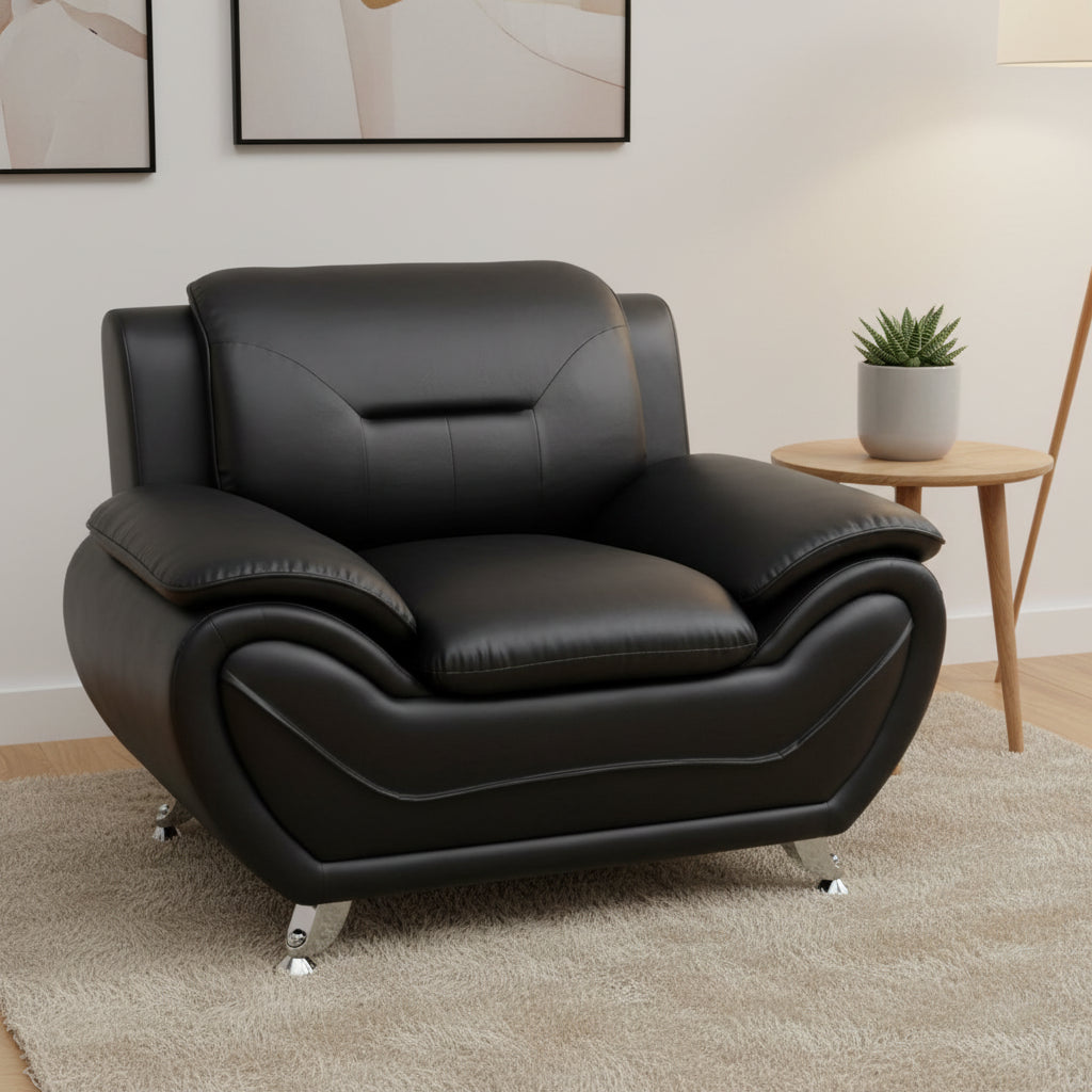  Faux Leather Upholstered Club Chair