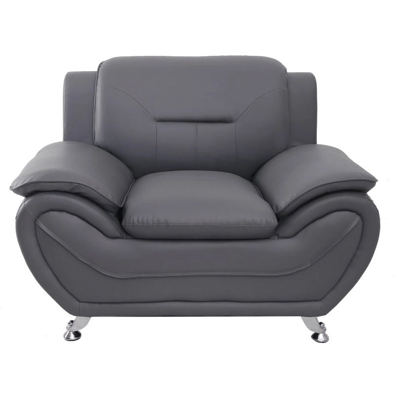 Fauteuil club capitonné en similicuir