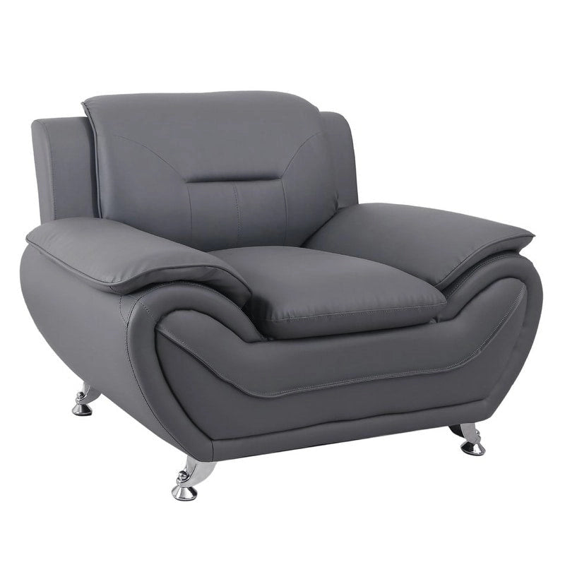 Fauteuil club capitonné en similicuir