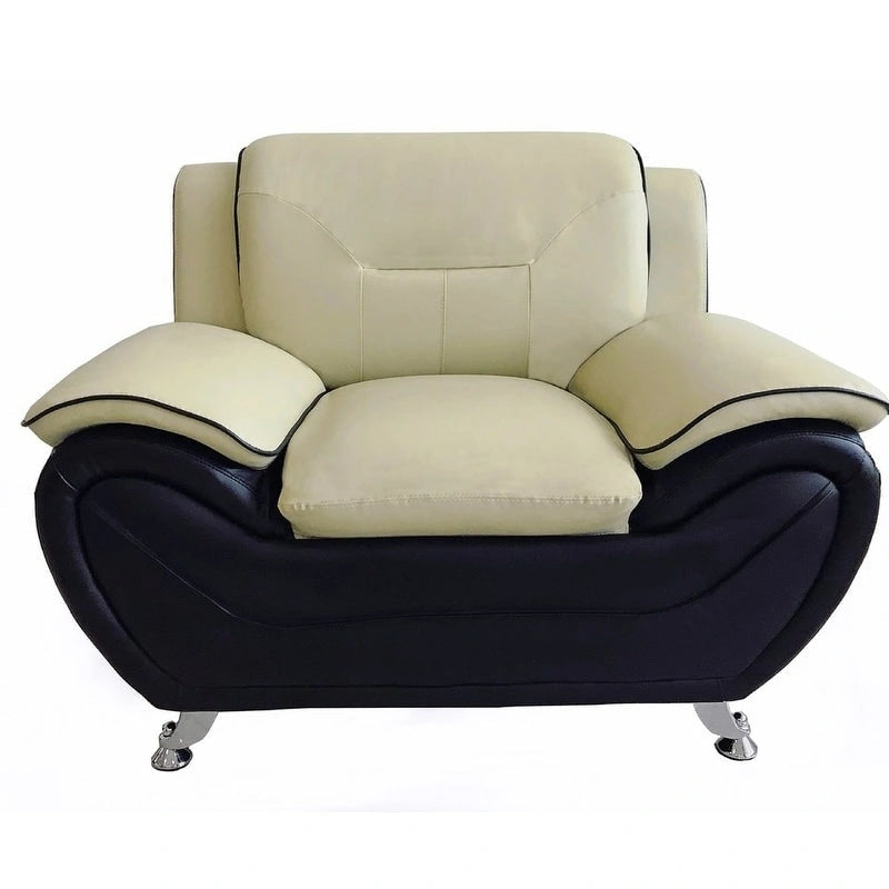 Fauteuil club capitonné en similicuir