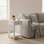 Table d'appoint en bois avec 1 tiroir