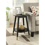  Wilson Mid Century Round End Table with Shelf
