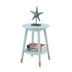 Table d'appoint ronde avec étagère, style milieu de siècle