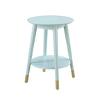 Table d'appoint ronde avec étagère, style milieu de siècle