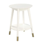 Table d'appoint ronde avec étagère, style milieu de siècle