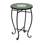 Table d'appoint de bistrot ronde Mosaic avec plateau en verre coloré