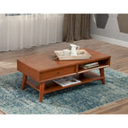  Flynn Mid Century Modern 1 Drawer Coffee Table