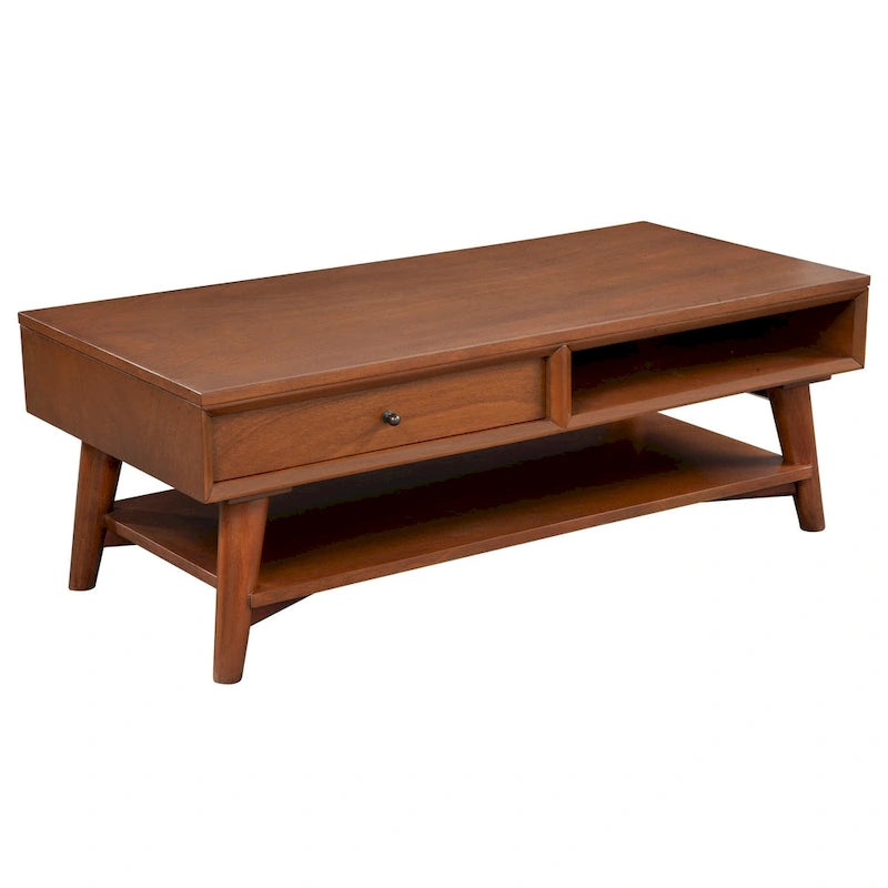 Table basse Flynn Mid-Century Moderne avec 1 tiroir