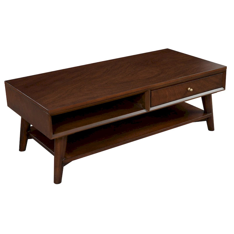 Table basse Flynn Mid-Century Moderne avec 1 tiroir