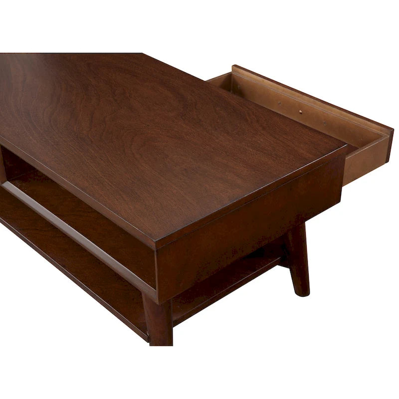 Table basse Flynn Mid-Century Moderne avec 1 tiroir