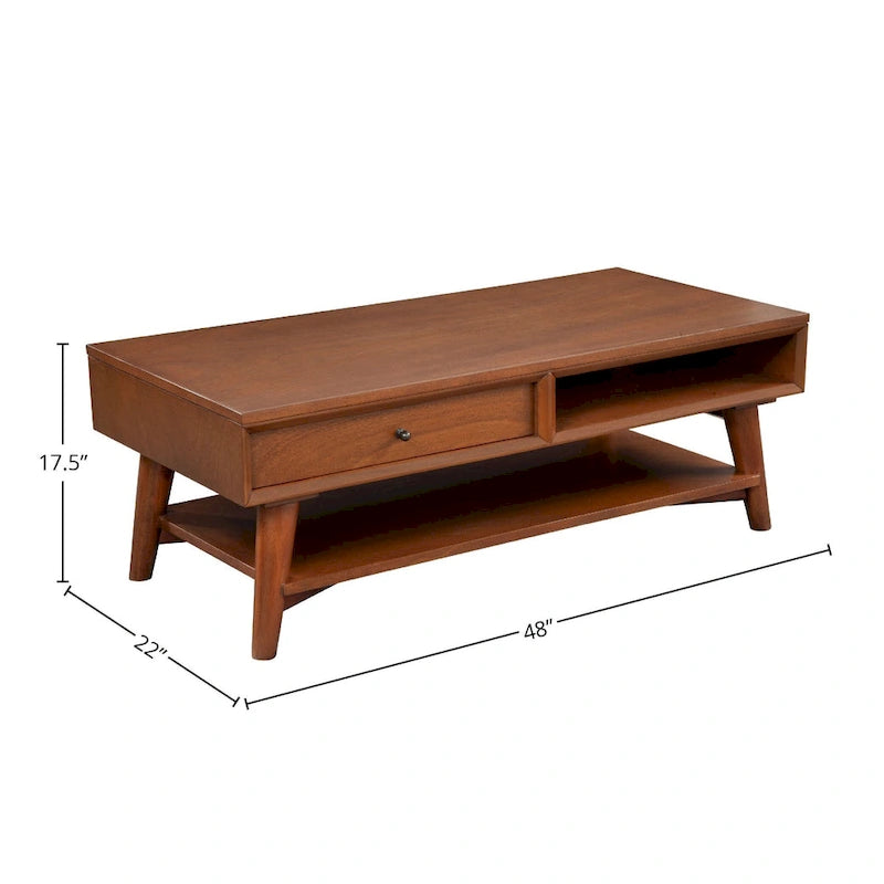 Table basse Flynn Mid-Century Moderne avec 1 tiroir