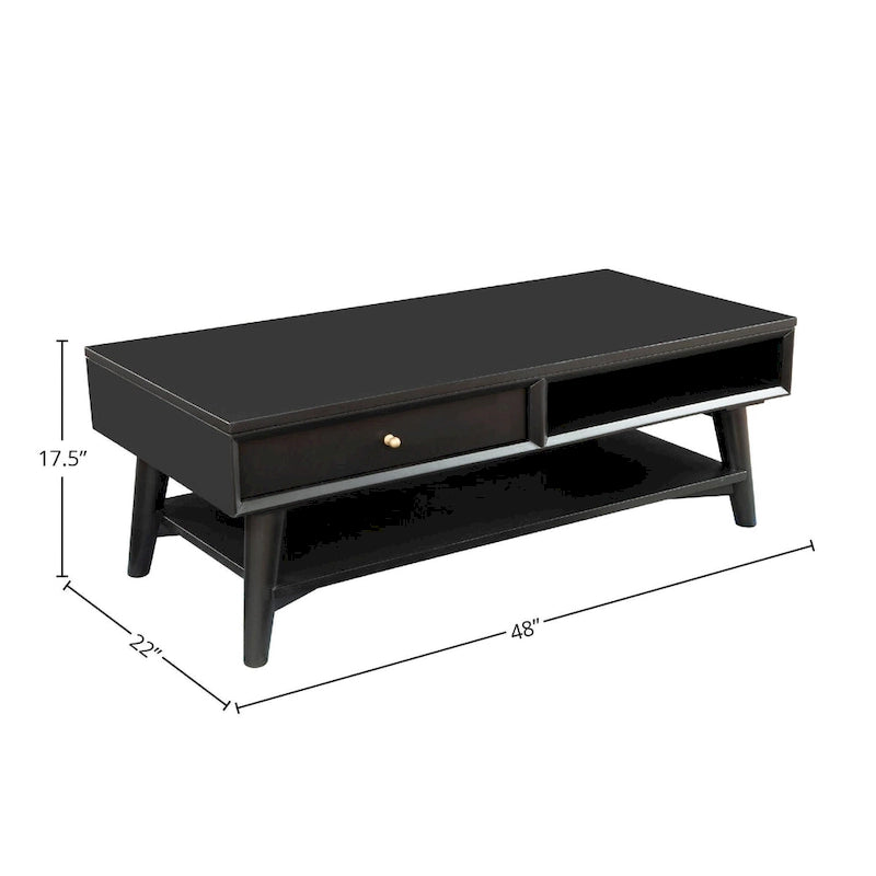 Table basse Flynn Mid-Century Moderne avec 1 tiroir