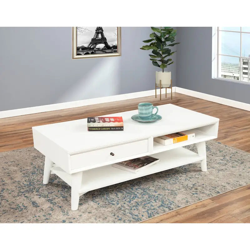 Table basse Flynn Mid-Century Moderne avec 1 tiroir