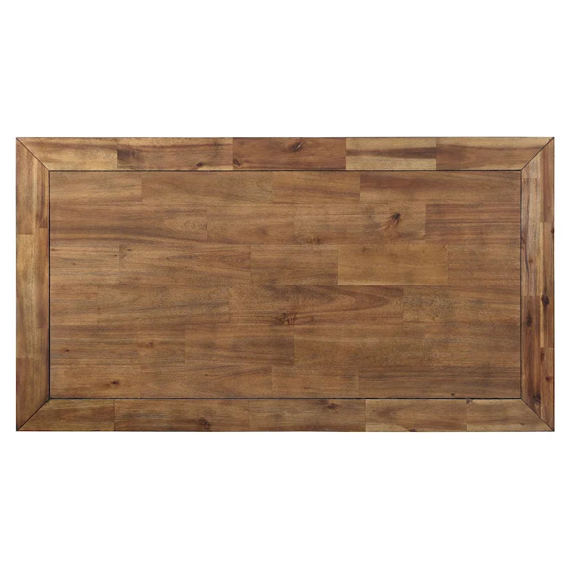Table basse industrielle en bois et métal Leyburn avec roulettes