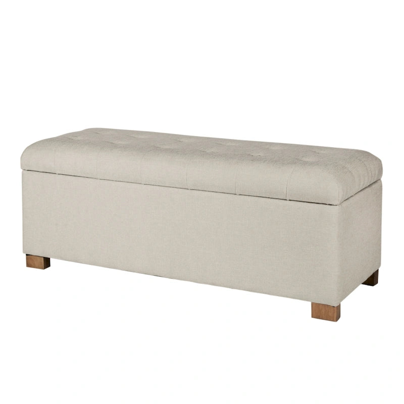 Banc de rangement capitonné Camero beige