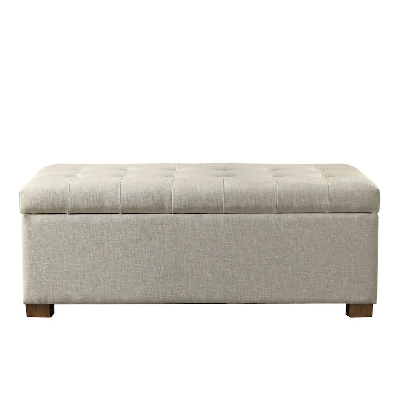 Banc de rangement capitonné Camero beige
