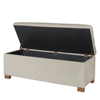 Banc de rangement capitonné Camero beige