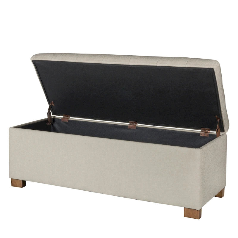 Banc de rangement capitonné Camero beige