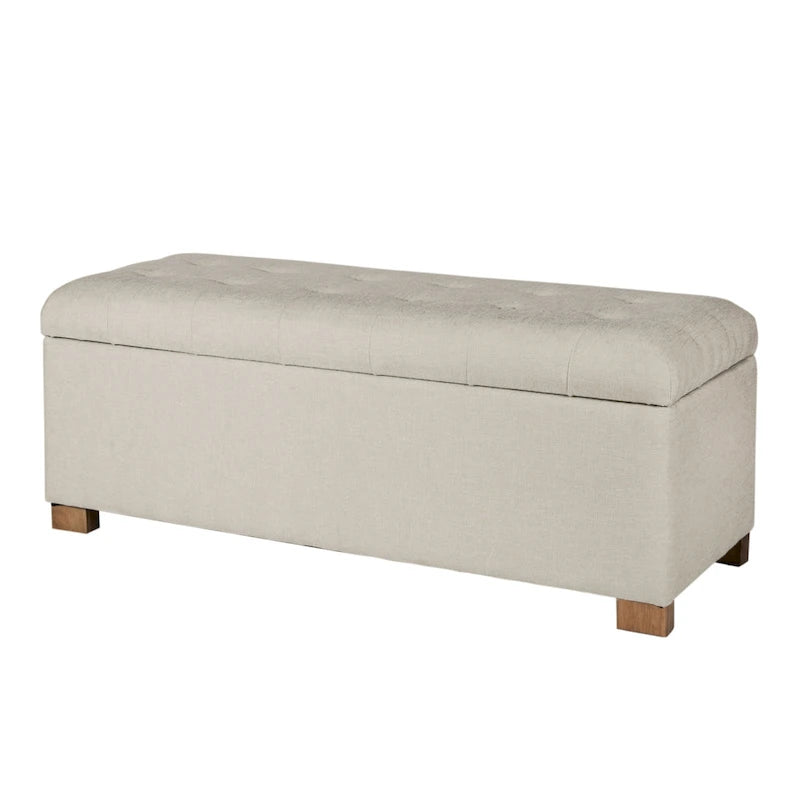 Banc de rangement capitonné Camero beige