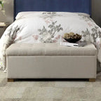Banc de rangement capitonné Camero beige