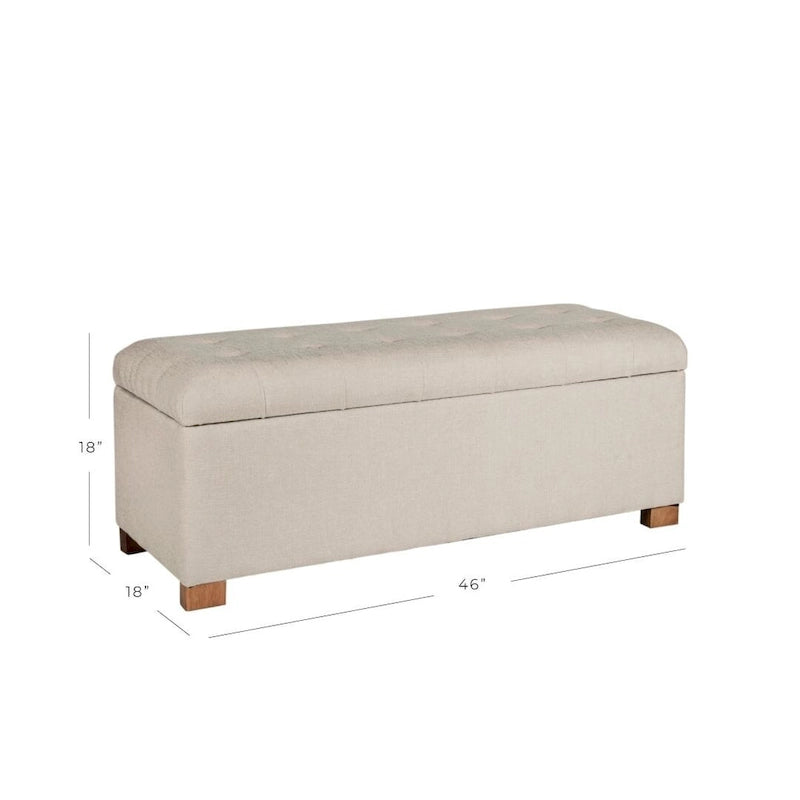 Banc de rangement capitonné Camero beige