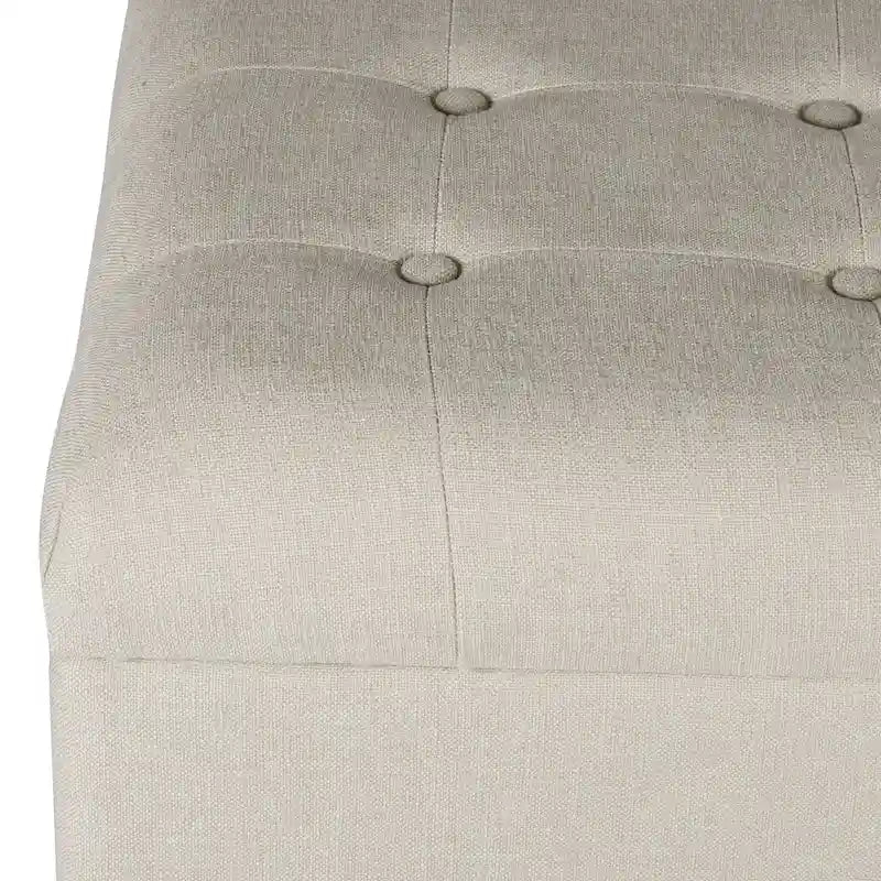 Banc de rangement capitonné Camero beige